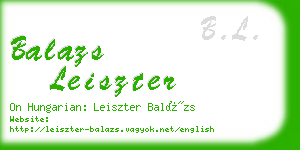 balazs leiszter business card